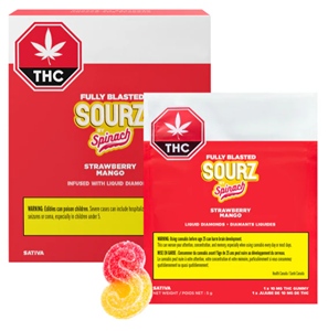 Sourz By Spinach - STRAWBERRY MANGO FULLY BLASTED MULTIPACK (10x 10mg THC)