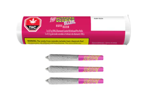 Boxhot Diamond Doobies - RUBY RUSH DELUX 60% INFUSED PRE-ROLLS (3x .5g)