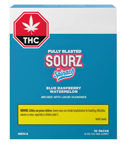 Sourz By Spinach - Fully Blasted Blue Raspberry Watermelon Gummies - (10 x 10mg)