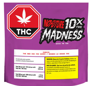 No Future - 10X The Madness: The Red One Indica Thc Gummies - 100G