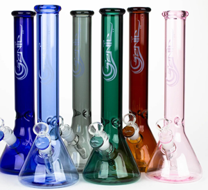 Genie 12" color tube glass water bong - various colours